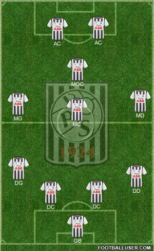 Vaasan Palloseura 4-3-2-1 football formation
