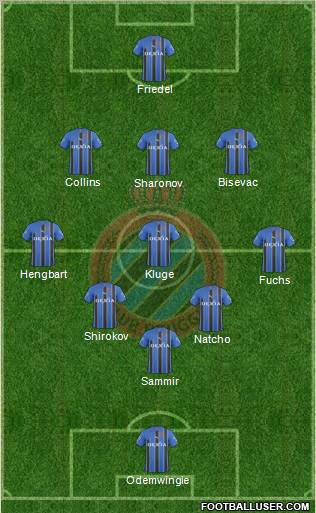 Club Brugge KV 5-4-1 football formation
