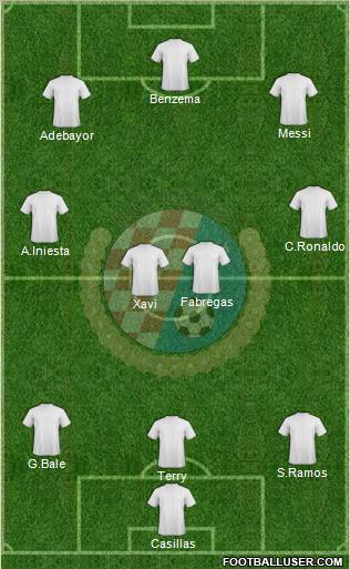 HNK Orasje 3-4-3 football formation