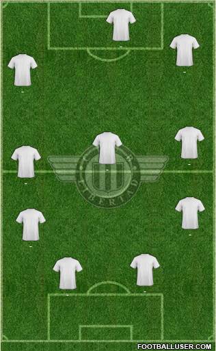 C Libertad 3-4-3 football formation