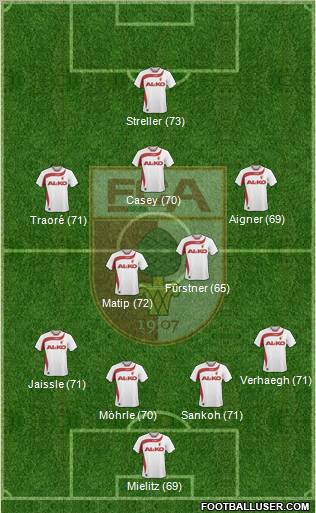 FC Augsburg 4-4-1-1 football formation