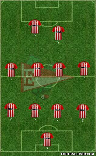 Estudiantes de La Plata 4-4-2 football formation