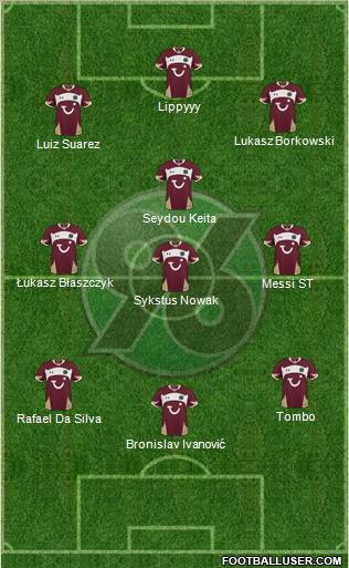 Hannover 96 3-4-3 football formation