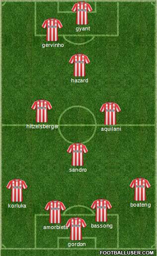 Sunderland 4-1-4-1 football formation