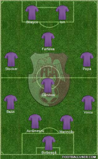 FC Arges Pitesti 4-3-1-2 football formation
