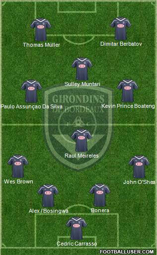 FC Girondins de Bordeaux 4-3-2-1 football formation