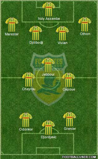 FC Nantes 4-3-3 football formation