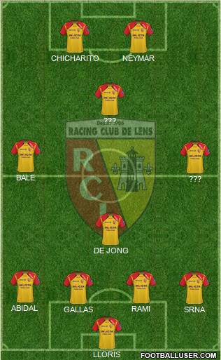 Racing Club de Lens 4-3-1-2 football formation