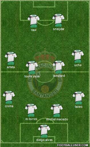 R. Racing Club S.A.D. 4-4-2 football formation
