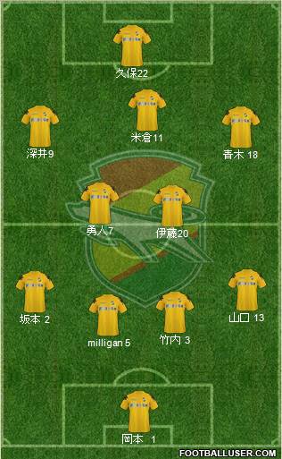 JEF United Ichihara Chiba 4-5-1 football formation