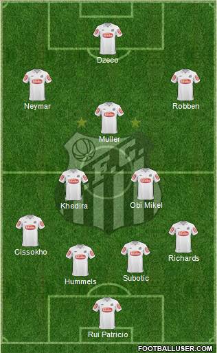 Santos FC 4-2-3-1 football formation