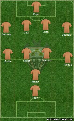 Albacete B., S.A.D. 4-4-1-1 football formation
