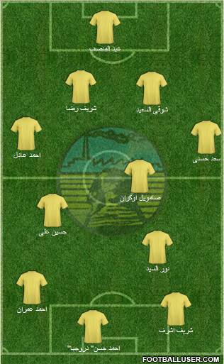 Arab Contractors Cairo 4-3-1-2 football formation