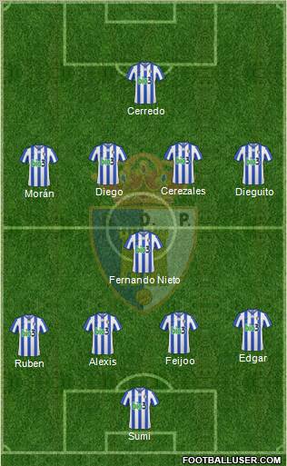 S.D. Ponferradina 4-1-4-1 football formation