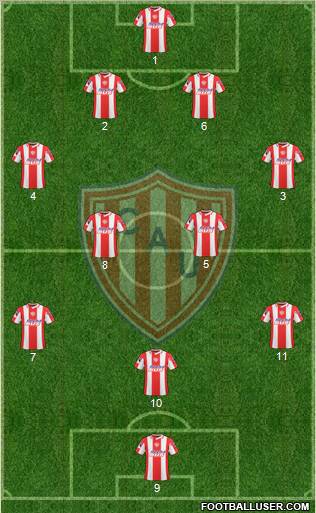 Unión de Santa Fe 4-4-1-1 football formation