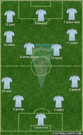 C.P. Ejido S.A.D. 5-4-1 football formation