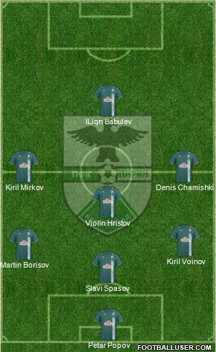 Pirin Blagoevgrad (Blagoevgrad) 4-4-2 football formation