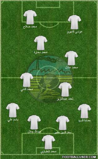 Arab Contractors Cairo 4-4-2 football formation