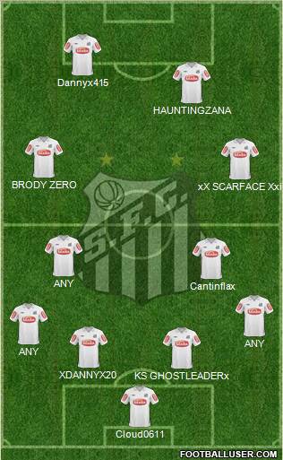 Santos FC 4-2-2-2 football formation