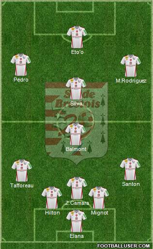 Stade Brestois 29 5-4-1 football formation