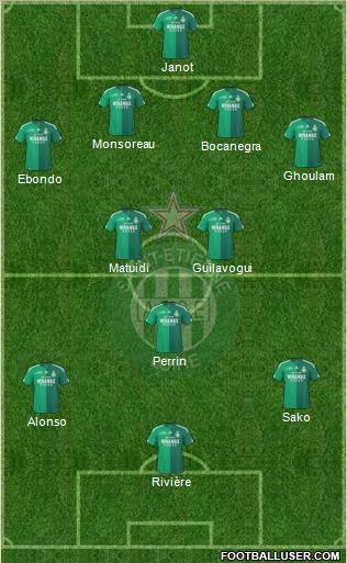 A.S. Saint-Etienne 4-3-2-1 football formation