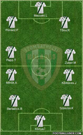 Haladás FC 3-4-2-1 football formation