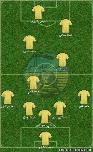 Arab Contractors Cairo 3-5-2 football formation