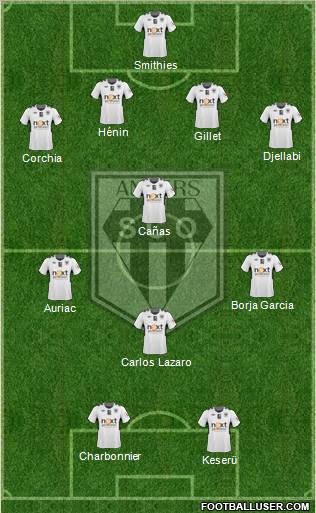 Angers SCO 5-3-2 football formation