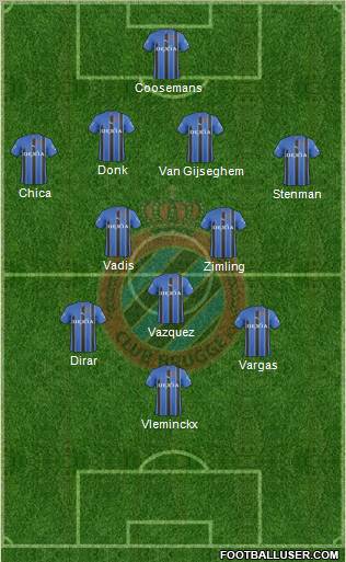 Club Brugge KV 4-3-2-1 football formation