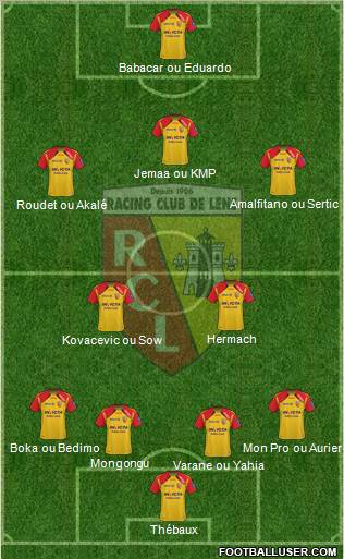 Racing Club de Lens 5-4-1 football formation