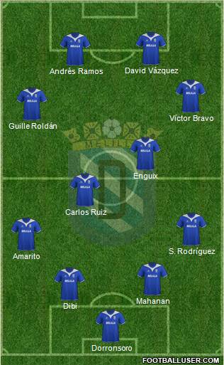 U.D. Melilla 4-4-1-1 football formation