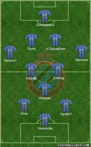 Club Brugge KV 4-2-1-3 football formation