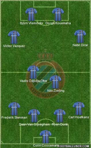 Club Brugge KV 4-2-2-2 football formation