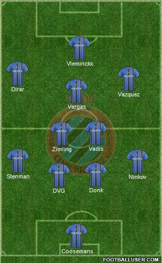 Club Brugge KV 4-2-1-3 football formation