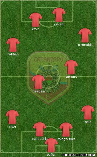 Catanzaro 4-2-4 football formation