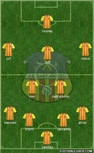 U.E. Sant Andreu 4-5-1 football formation