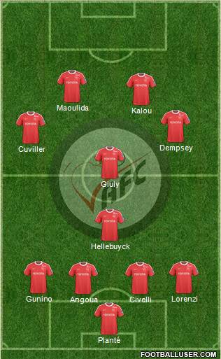 Valenciennes Football Club 4-1-3-2 football formation