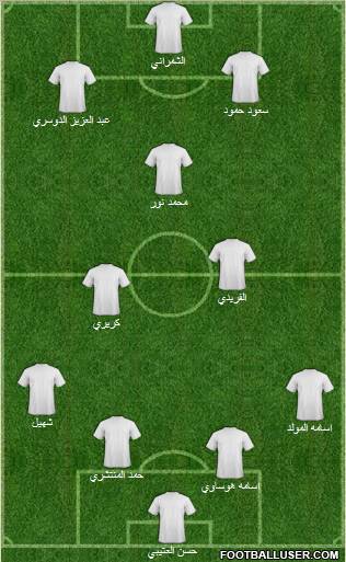 Al-Hazm 4-5-1 football formation
