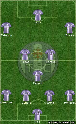 Toulouse Football Club 4-1-4-1 football formation