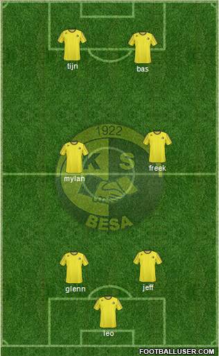KS Besa Kavajë 3-4-3 football formation