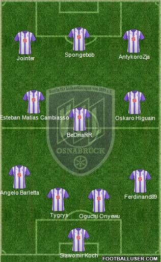 VfL Osnabrück 4-3-2-1 football formation