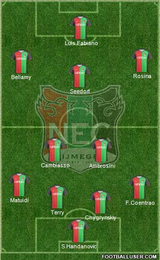 NEC Nijmegen 4-2-1-3 football formation