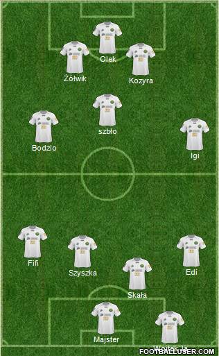 Gornik Leczna 3-5-1-1 football formation