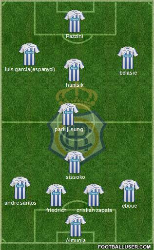 R.C. Recreativo de Huelva S.A.D. 4-3-2-1 football formation