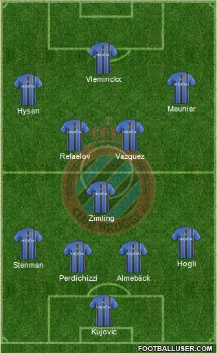 Club Brugge KV 4-3-3 football formation