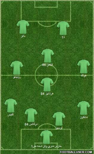 Olympique Club de Khouribga 4-1-3-2 football formation