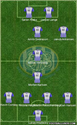Esbjerg forenede Boldklubber 4-2-2-2 football formation