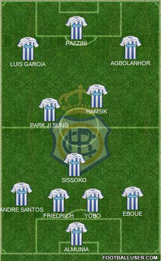 R.C. Recreativo de Huelva S.A.D. 4-3-1-2 football formation