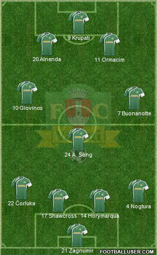 FC Vaslui 4-1-2-3 football formation