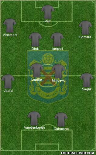 KSK Beveren 4-4-2 football formation